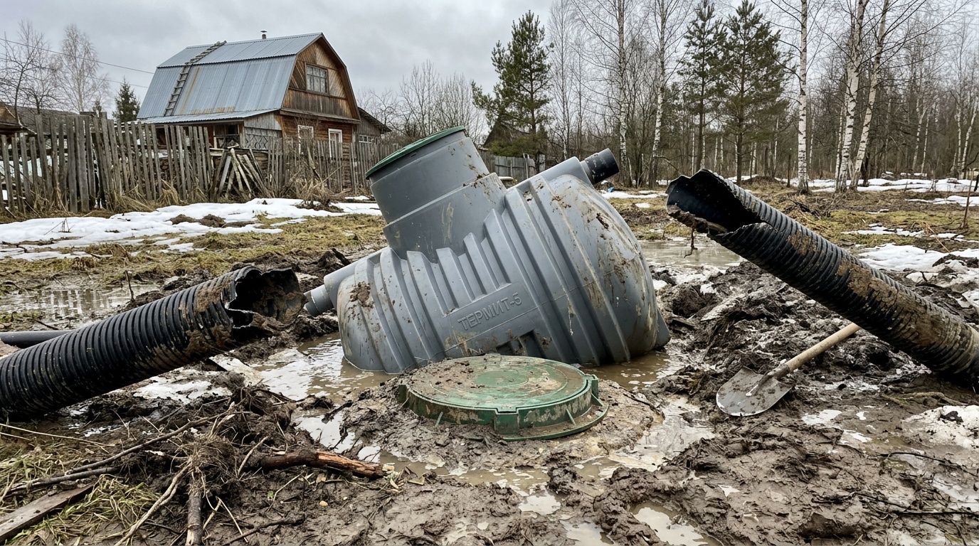 Канализация при высоком УГВ: выбор и монтаж без ошибок