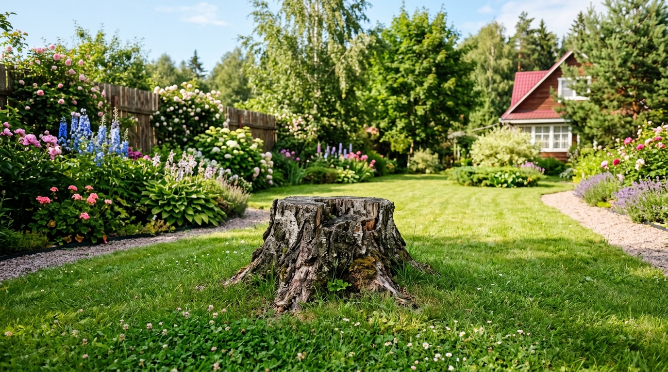 Как убрать пень без корчевания: 5 методов своими руками