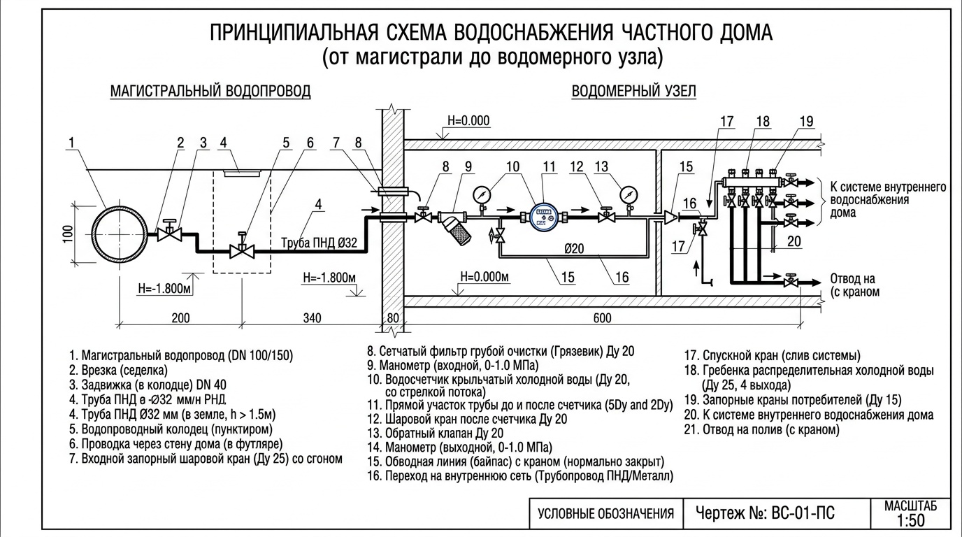 Как подключить воду к частному дому: пошаговый гайд