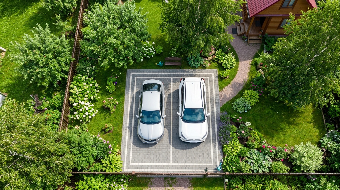 Площадка под машину на даче своими руками — 4 покрытия